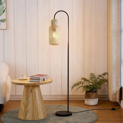 Lindby Stehlampe Bambus, Stehleuchte Bamboo Lampenschirm, Leselampe Stehlampe Wo