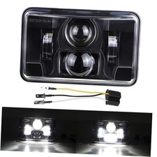 4x6 Inch LED Headlights Rectangular Light DOT Approved High/Low 1 pcs Black
