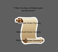 Scroll Sticker Waterproof Decal Paper Writing Literature Retro Vintage Gift NEW