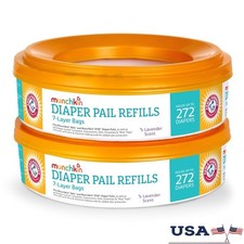 Lavender Scented Diaper Pail Refill Rings Odor Control 7 Layer Pack 272 Diapers