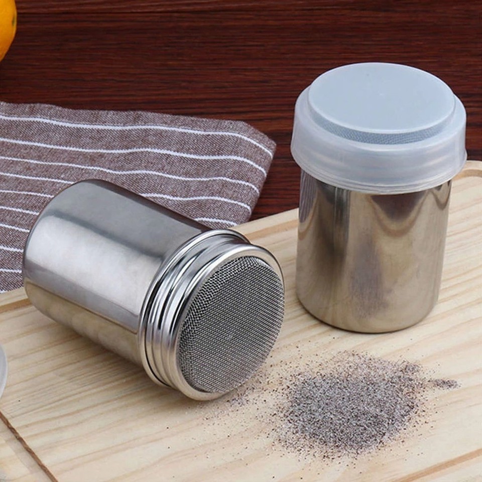 Powder Icing Sugar Cocoa Sugar Chocolate Flour Duster Shaker Tool Steel ...