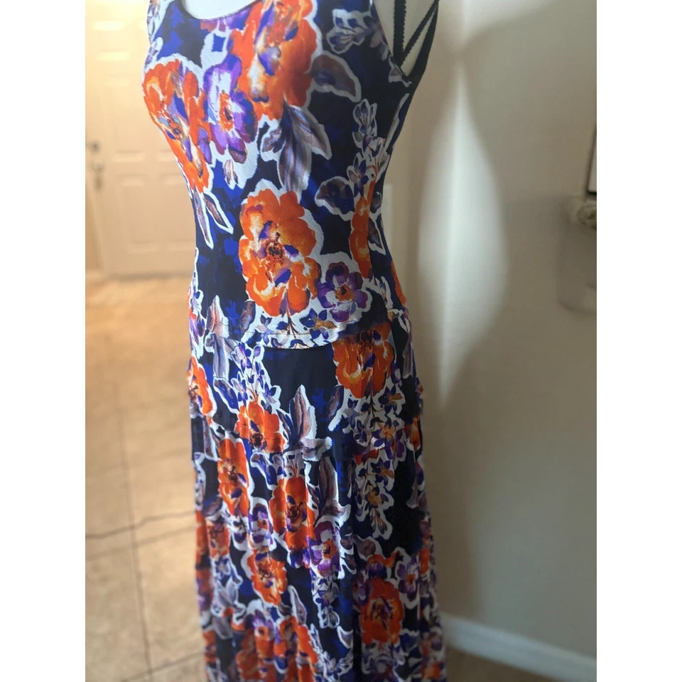 Vestido largo sin mangas floral maxi romántico para mujer Jones Studio talla 2 Foto 3 de 4