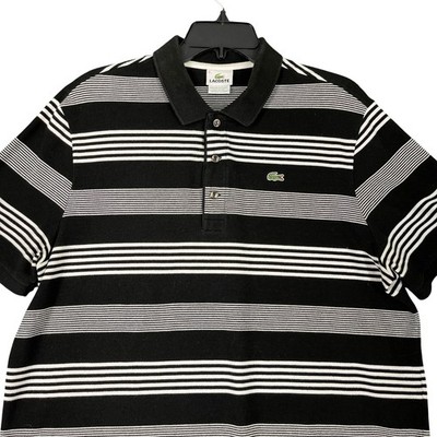 Lacoste Classic Pique Polo Men XL Stripe Crocodile Logo Athletic Tennis Golf