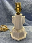 VTG White Milk Glass Boudoir Lamp-Tested Works-No Shade