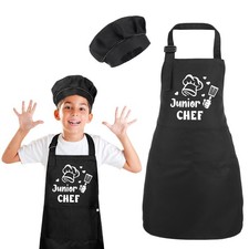 Kids Apron And Chef Hat Set Funny Apron junior Chef Adjustable Child Apron Wit