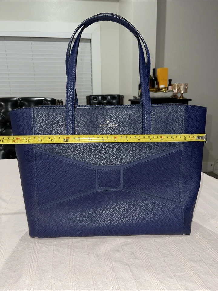 KATE SPADE Navy Blue Bridge Street Bow Bag Leather Tote Fancisca RN0102760 - Image 2 of 4