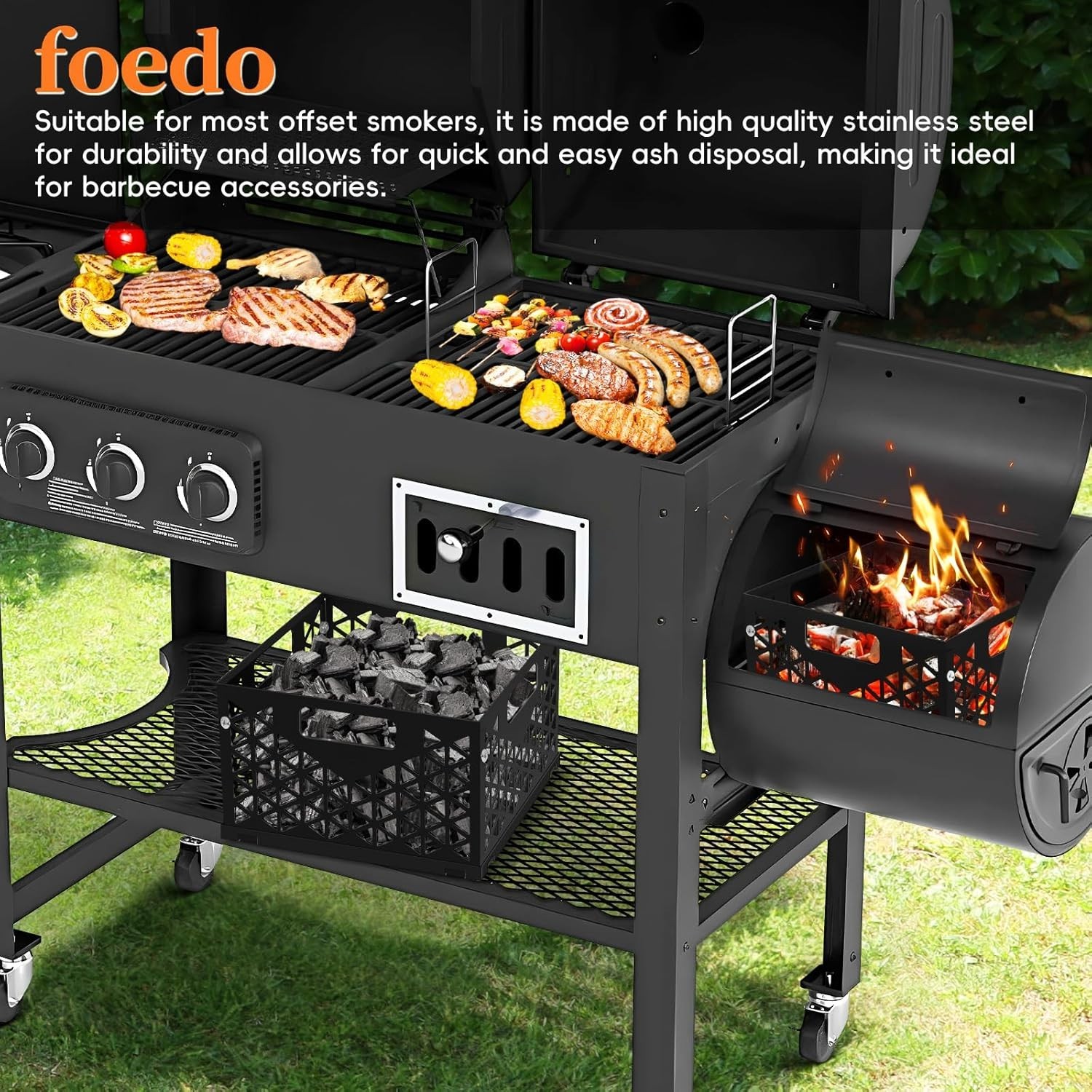 Charcoal Firebox Basket for Oklahoma Joe Offset Smoker, Grill Accessories for Lo