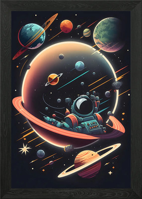 Gerahmtes Wandbild Galaktisches Abenteuer Poster Leinwanddruck Bild
