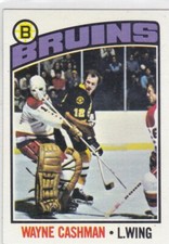 1976/77 TOPPS..WAYNE CASHMAN..CARD # 165..BRUINS..FREE COMBINED SHIP