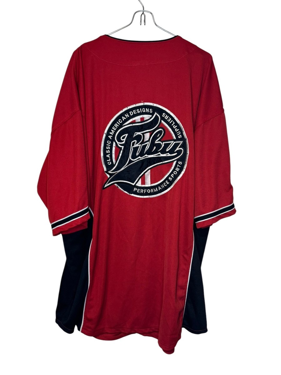トップス FUBU Baseball Shirt XXL Vintage FUBU Baseball Jersey Shirt Mens XXL Blue Short