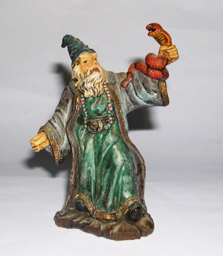Tudor Rose D.H Miniatures - Figurine of a Standing Wizard Holding A Snake. - Zdjęcie 1 z 4