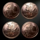 FOUR (4) -1 OZ Mercury Dime Round .999 Pure Copper Bullion (BU)