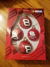 4 Nascar Dale Earnhardt Jr Ornaments in box #8 Dale jr orniments made in the USA