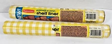 Vtg (2) 1983 NOS Rubbermaid Smooth'n Easy Shelf Liner Yellow Gingham 10'  x 12"