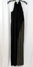 NWT MSK Black Gold Embellished Halter Neck Jumpsuit 12P