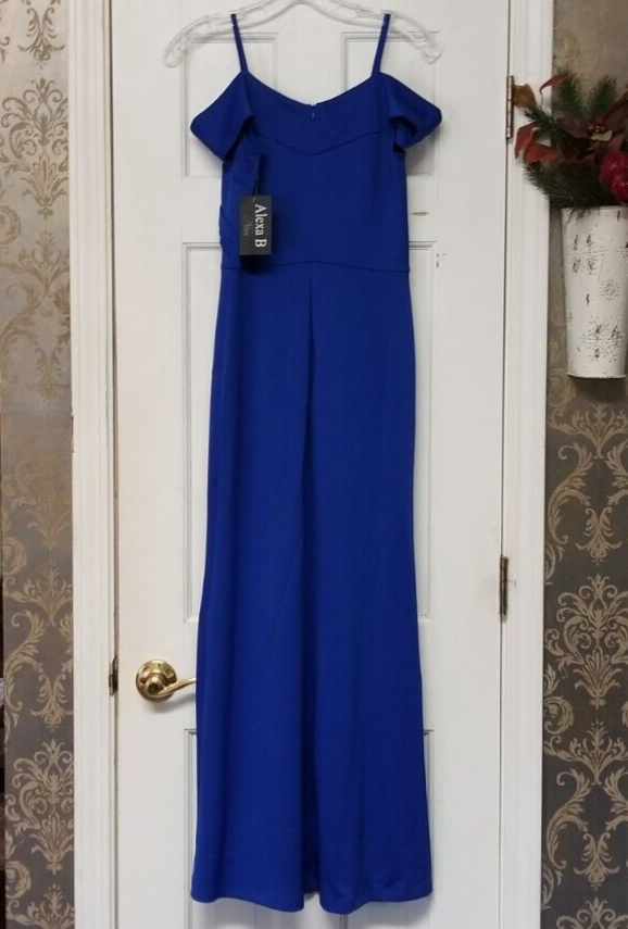 ALEXA B NITES WOMEN'S ROYAL BLUE DRESS, OFF SHOULDER LONG SIZE 4 NWT | eBay