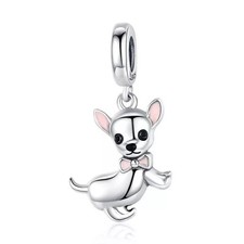 Lovely Chihuahua Dog Charm For European Bracelets S925 Sterling Silver