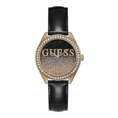 Guess Watch Womens Sparkle Leather Black & Gold Brocade Dial Glitz Crystals NWOT Guess GW0814L3 - Glitz 40th Anniversary Special Edition  main image 3
