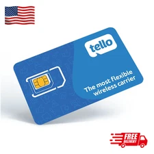 Tello Mobile Bring Your Own Phone 3 in 1 SIM Card Kit Nation Wide 4G LTE/5G USA*