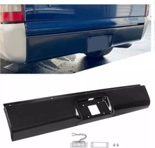 Rear Steel Roll Pan Bumper License Plate LED Light for 1999-2007 Chevy Silverado
