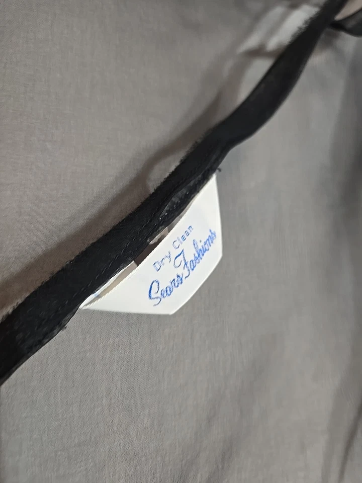 Vestido Vintage Formal Noche Transparente 2 piezas Corte Sesgado Conjunto Art Deco Talla 12 Foto 2 de 4