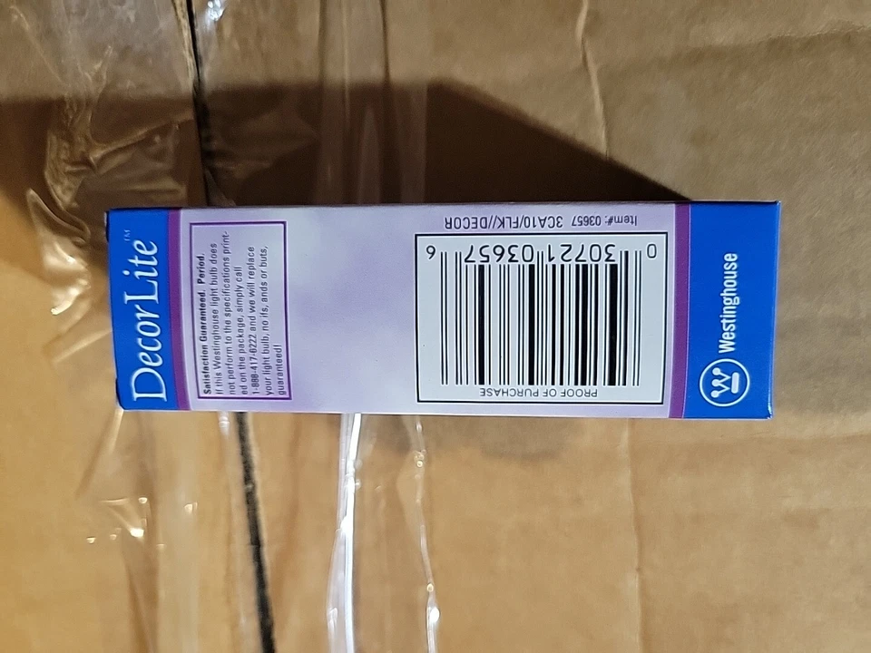 Westinghouse DecorLite 3CA10 Flicker Flame Bulb -120 Volt, 3 Watt, item # 03657 - Image 2 of 4