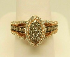 2.20Ct Simulated White Chocolate Diamond Wedding Ring 14K Rose Gold Plated