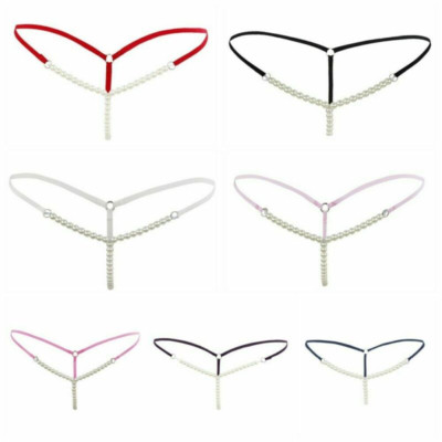 Sexy Women Bikini Briefs  G-String Pearl Underwear Panties T-back Lingerie Night