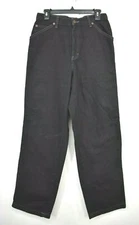 Vintage Gitano Womens Black Carpenter Straight Legs Denim Jeans Size 10 Average