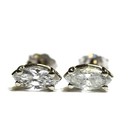 New 14k white gold .89ct marquise diamond stud earrings  Natural — photo 5