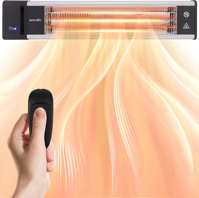 #ad Infrared Patio Heater Wall Mounted Electric Heater with Remote 1500W IP65 App $144.99
