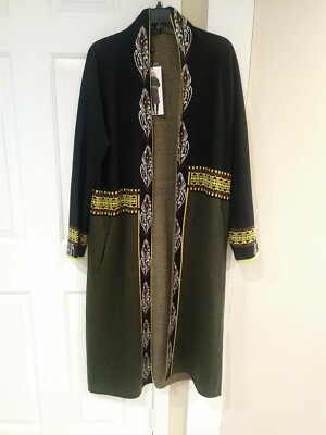 NWT Max Sport Duster Sweater Cardigan Olive/Black Sz XL -$368 | eBay