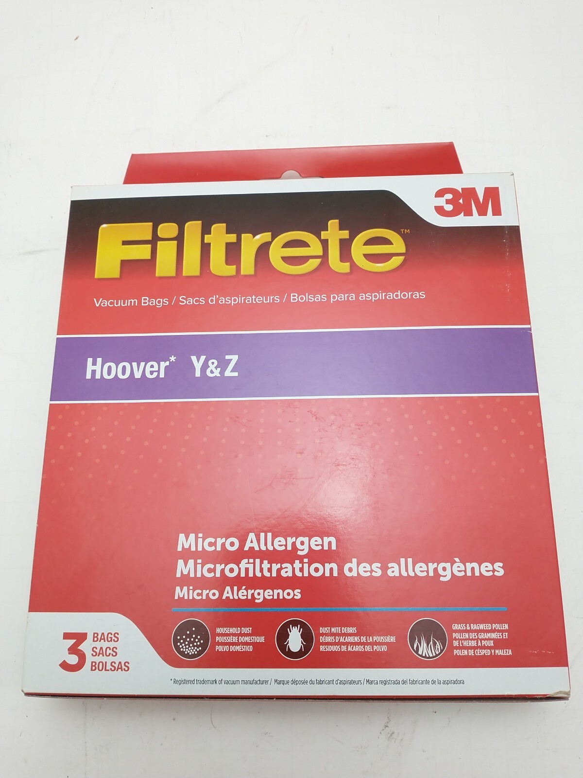 Filtrete Micro Allergen Hoover Y & Z ( 3) Vacuum Bags eBay