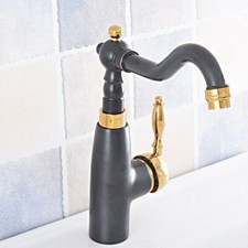 Black Oil Rubbed  Gold Brass Swivel Kitchen Sink Faucet Basin Mixer Tap 2sf795