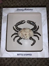 Tommy Bahama Metal Sea Shell Body Crab Wine Bottle Stopper Ocean Sea Island Life