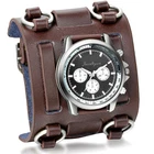 Punk Style Men's Wide Leather Watch Three Leather Straps Cuff Fashion Wristwatch