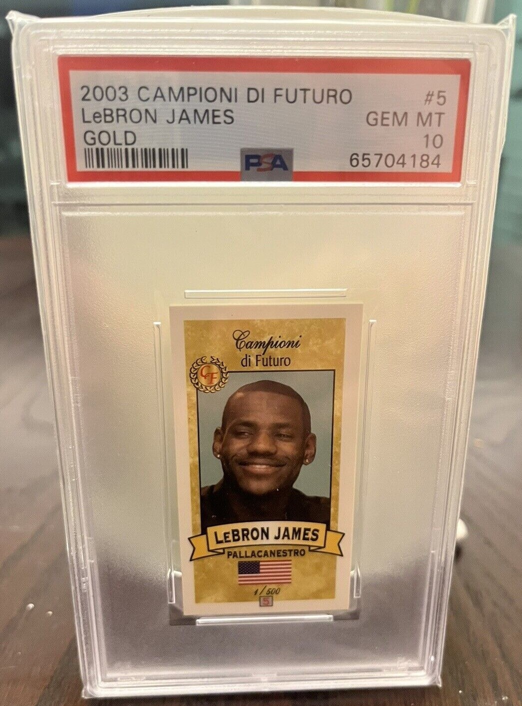 LeBRON JAMES 2003 CAMPIONI DI FUTURO #5 GOLD PSA 10 /500 POP 117 LAKERS ROOKIE
