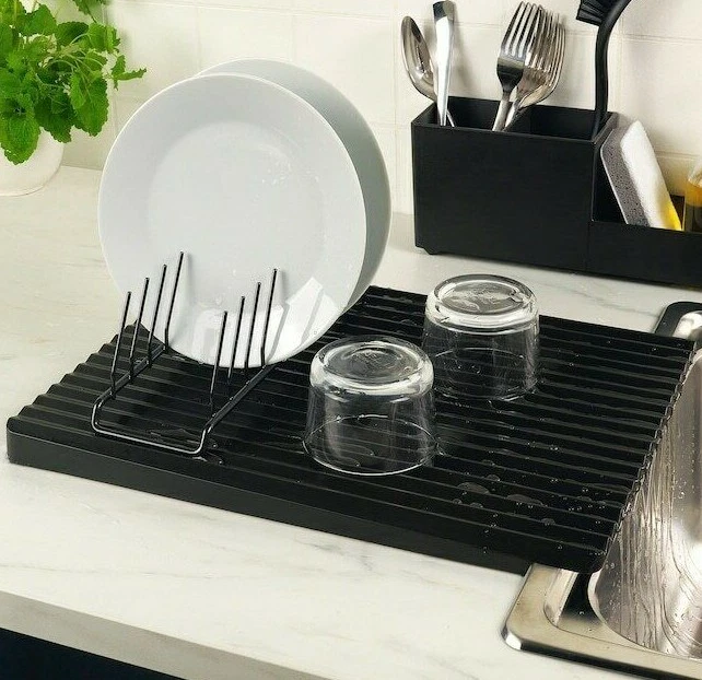 IKEA RINNIG Dish Drainer Mat Black Two-Sided Draining Board