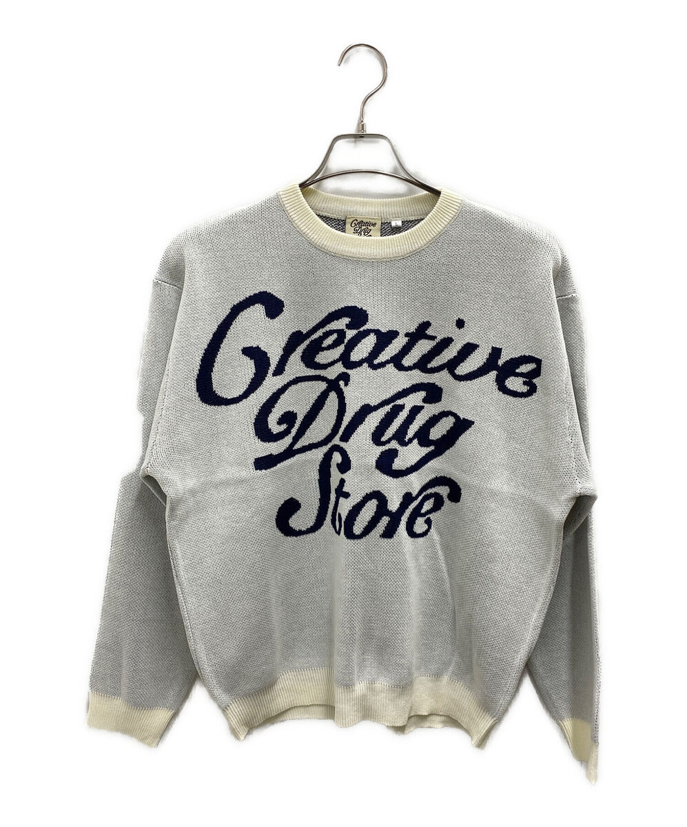 creative drug store × VERDY logo knit Size: L White x navy creative drug store × VERDY logo knit Size: L White x navy