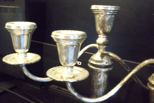 Pair 13.5" PREISNER Sterling Silver Weighted Candle Holders 834 Versatile 3-in-1 - Picture 10 of 23