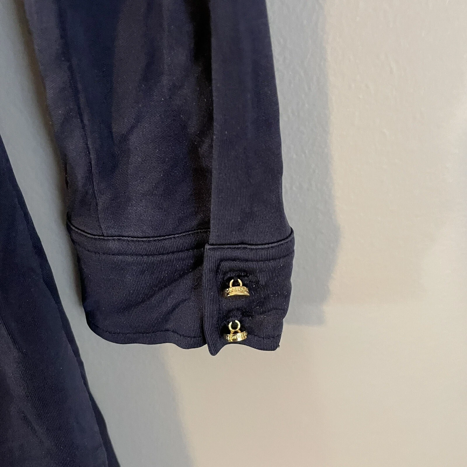 Abito midi blu navy Tory Burch seta abbottonato taglia S