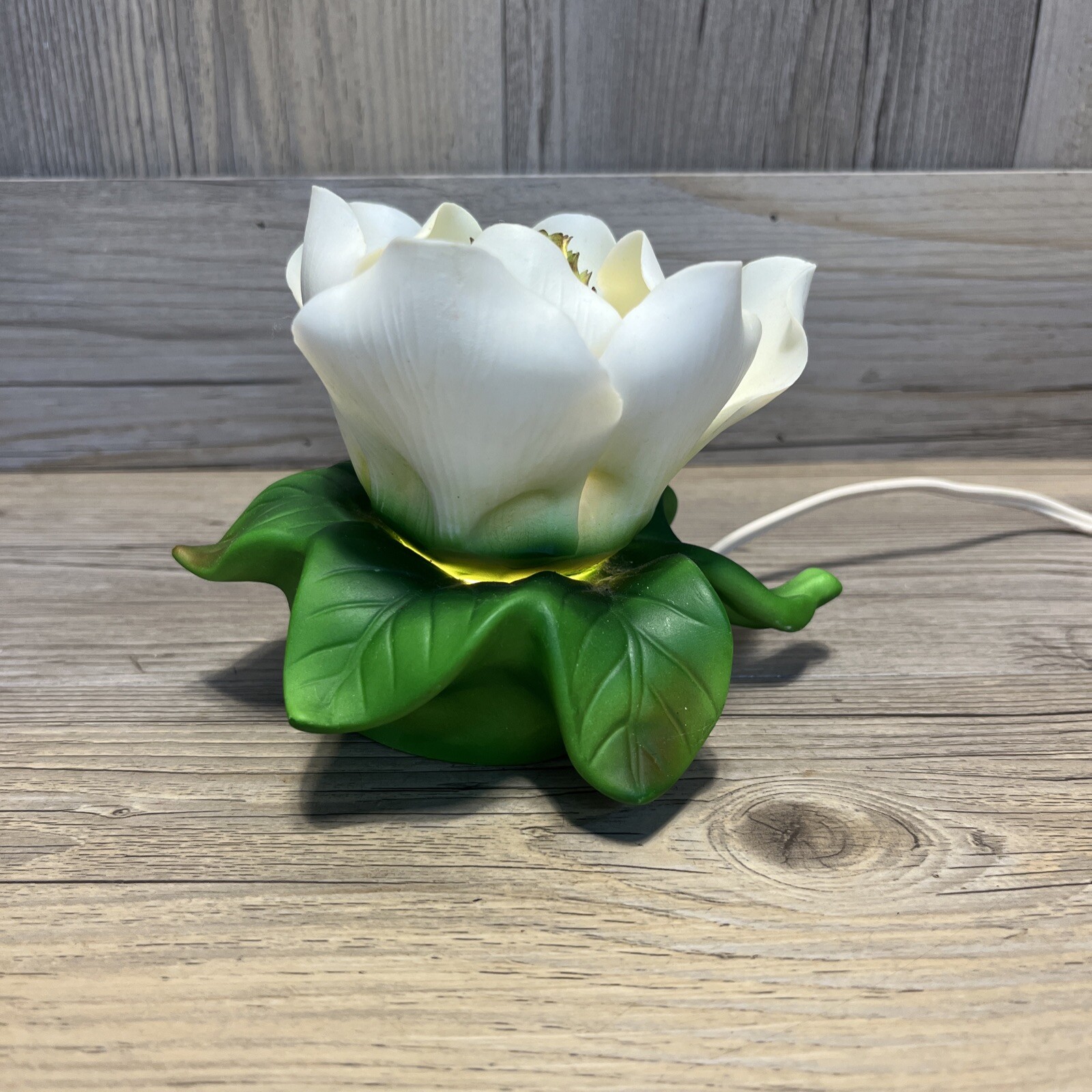 BLOOMING WHITE MAGNOLIA FLOWER Accent / Night Light Lighted Table Lamp eBay