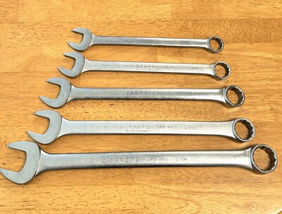 PROTO COMBINATION WRENCH SET  1 1/4'', 1 1/16'' , 1 '', 7/18'' , 13/16'' 12 PIONT