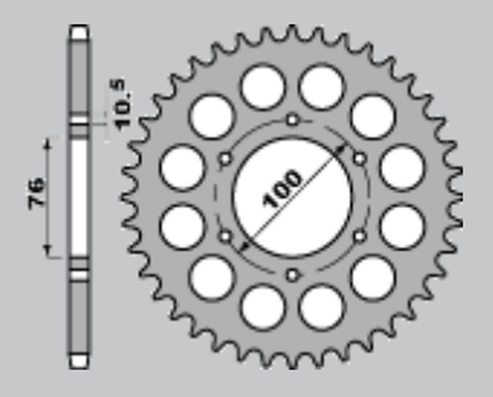 Pignon arrière JR 816 48 en acier renforcé Suzuki GSX-R 1100 1989