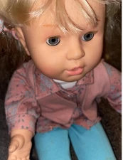 Feber Doll Made in Spain Blonde Hair Blue Eyes  Poseable 18” Tall