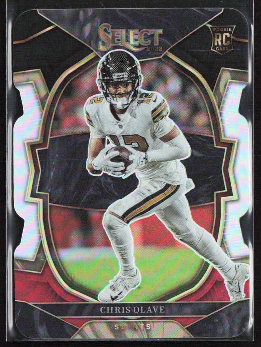 2022 Panini Select Chris Olave Concourse Black & Red Prizm Die-Cut Rookie #30