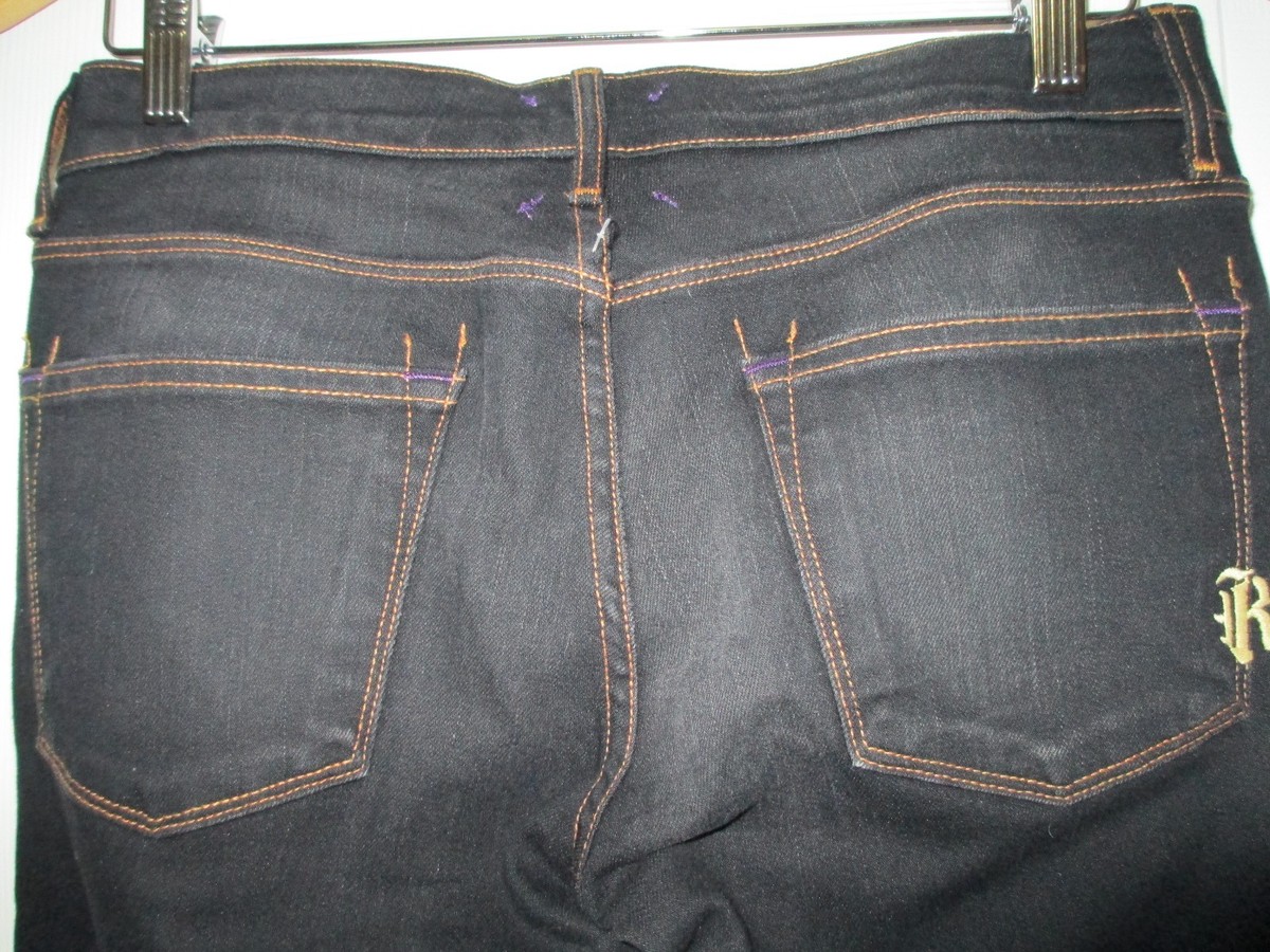 Jeans Flare Vintage Rich & Skinny BELISSIMA - Taille 27 - Gris Charbon Et Noir - Occasion