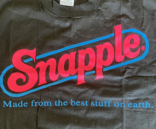 Black Snapple Beverages Cotton T-Shirt LARGE, Vintage, New/Unworn - Picture 1 of 4