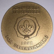1971 Copper Medal or Coin 'For Understanding' Japan 13th World Scout Jamboree