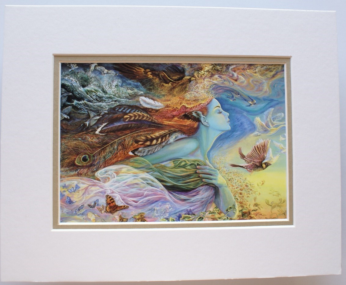 Spirit Of Flight by Josephine Wall Fantasy Double Matted Print